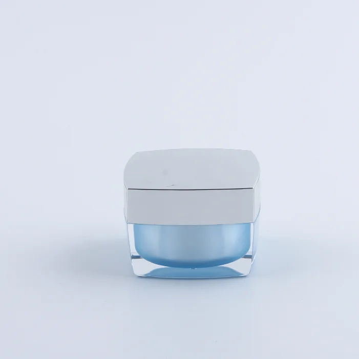15ml 30ml 50ml 100ml  cosmetic square double acrylic lotion jar  plastic cream jar with plastic lid