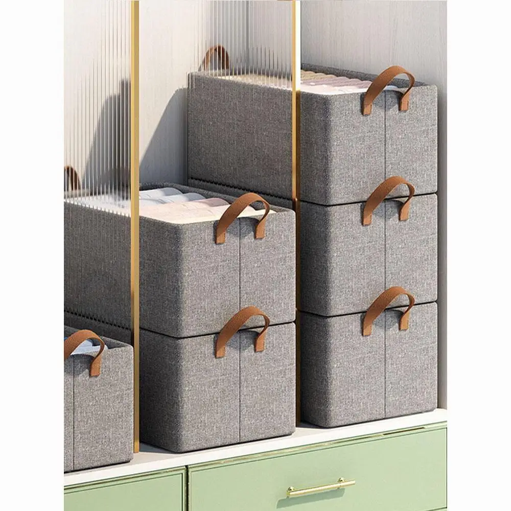 Large Capacity Undivided Clothing Storage Box With Steel Frame Support, Foldable And Organized Storage Box