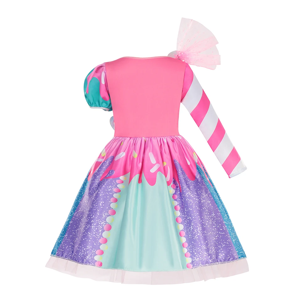 2021 New Girl Candy Carnival Dress for Girls Sweet Adorable Lollipop Cosplay Summer Frocks Kids Birthday Fancy  dress for girls
