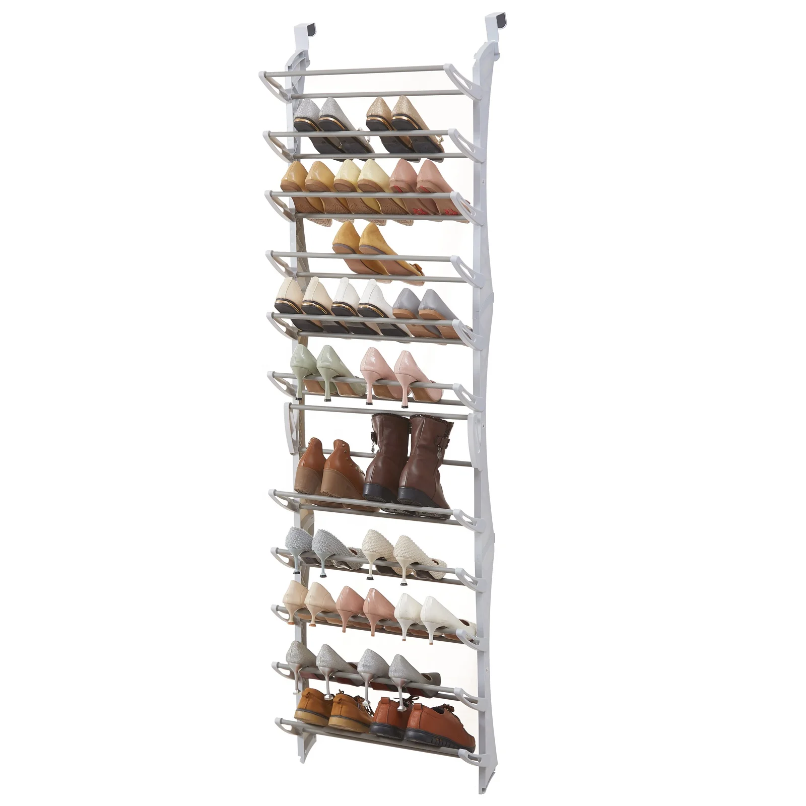 Manufacturer 12 Tier metal over the door shoe rack White 36 Pair Over The Door Shoe Organizer over the door shoe rack