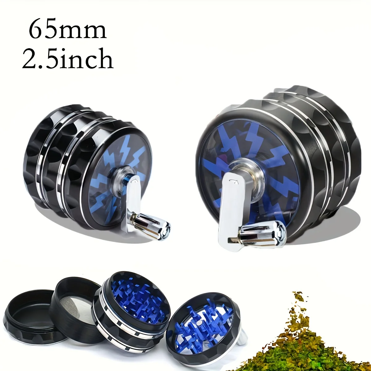 Wholesale 63mm Colorful Custom Herb Grinder Smoking Accessories Zinc Alloy Metal Grinder