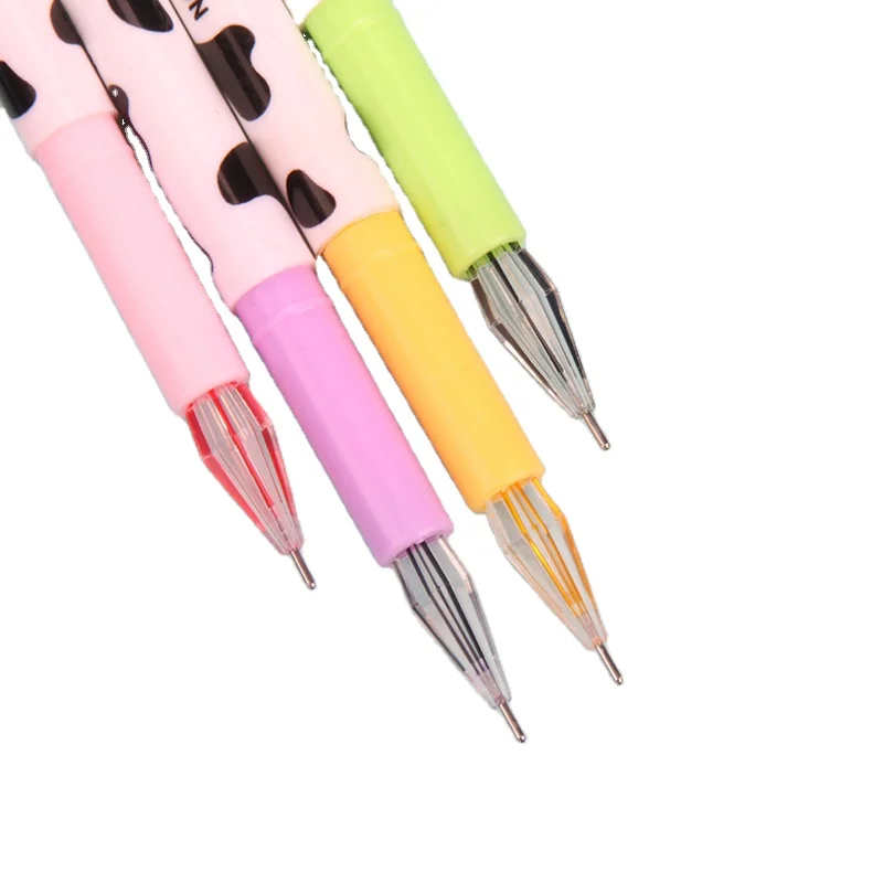 Cartoon creative stationery Milky cow 12 Color Diamond gel pen color student ball pen signature pen