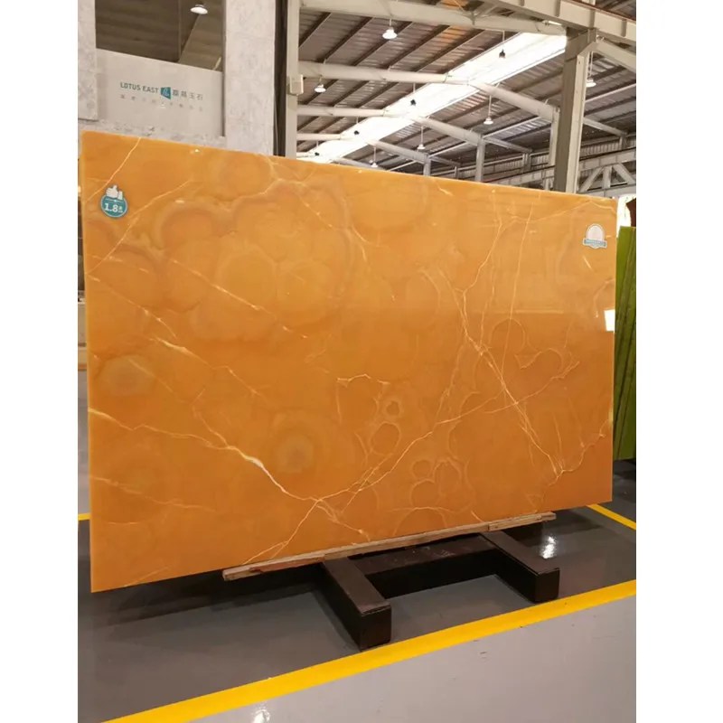 Orange Color Onyx Stone Dining Tables