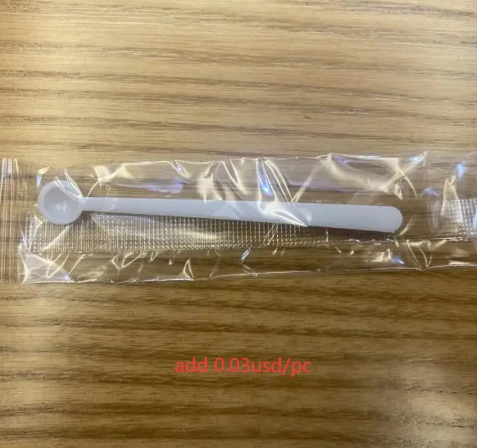 0.15ml 75mg Mini Small Plastic Round Disposable White Measuring Spoon With Long handle Tea Coffee Milk Powder Scoop