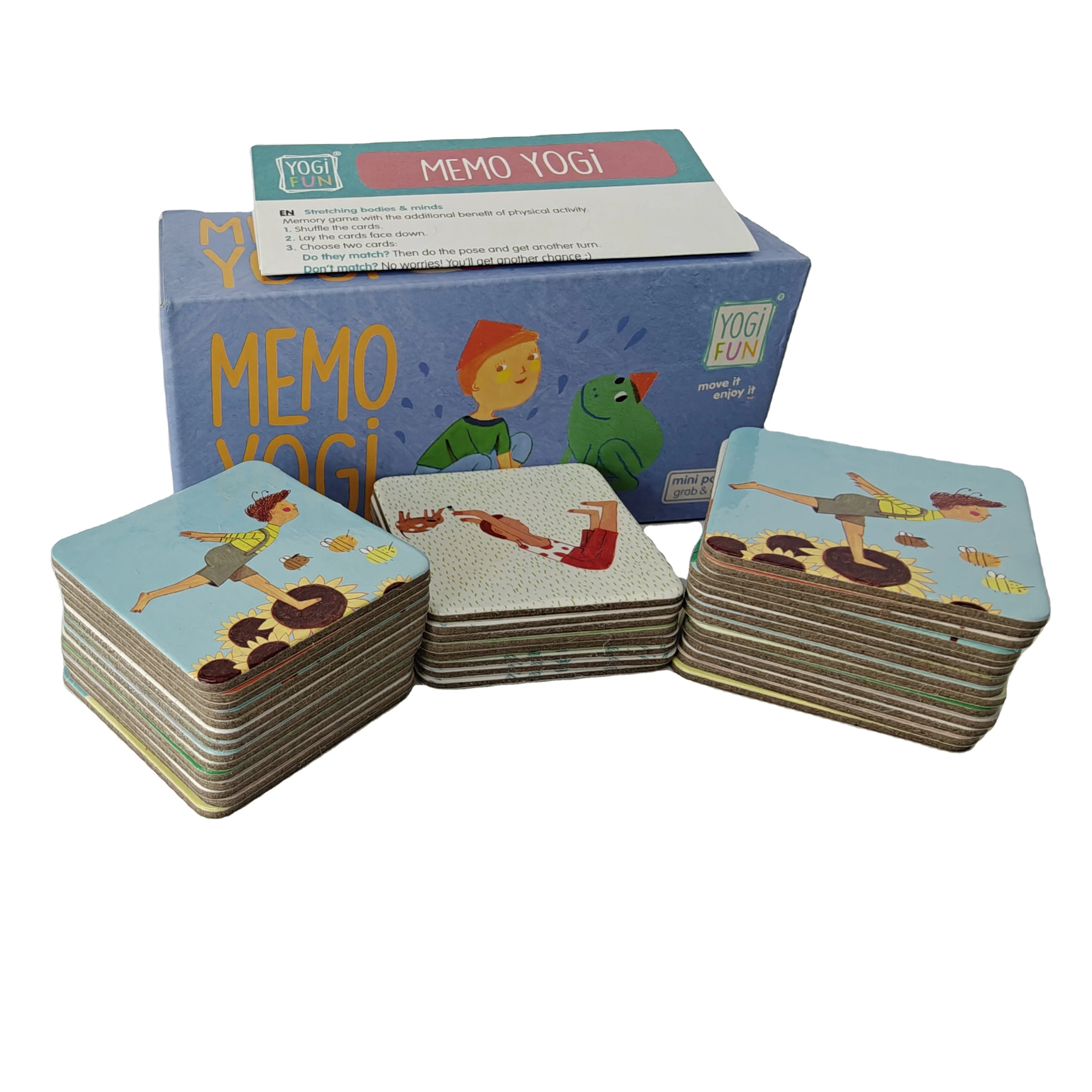 Yogi memory game cards with paper box printing