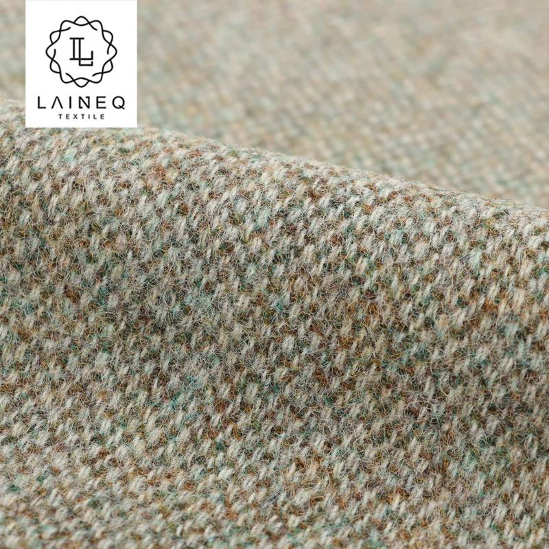 2023 стильная пшеничная текстура в стиле Харрис, полностью шерстяной твид, твид, желтый, зеленый винтажный твид