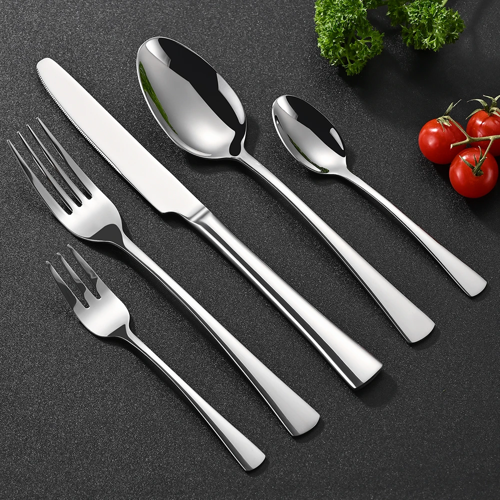 Fork Spoon Knife Vajilla Silver Cutlery Set Besteck Set Luxury Silverware Wedding Gold Flatware Sets Stainless Steel Cutlery