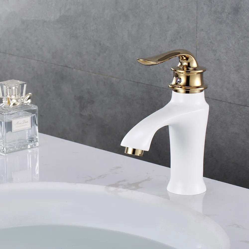 Colors Bathroom Basin Faucet Hollow Shape Bath Cold And Hot Waterfall Faucets Single Handle Water Mixer Tap