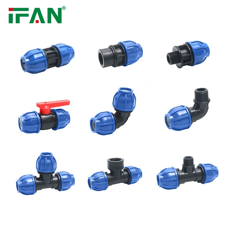 IFAN Wholesale Poly Pipe Compression PP Quick Irrigation 25 32 mm Male Socket Elbow HDPE Fittings