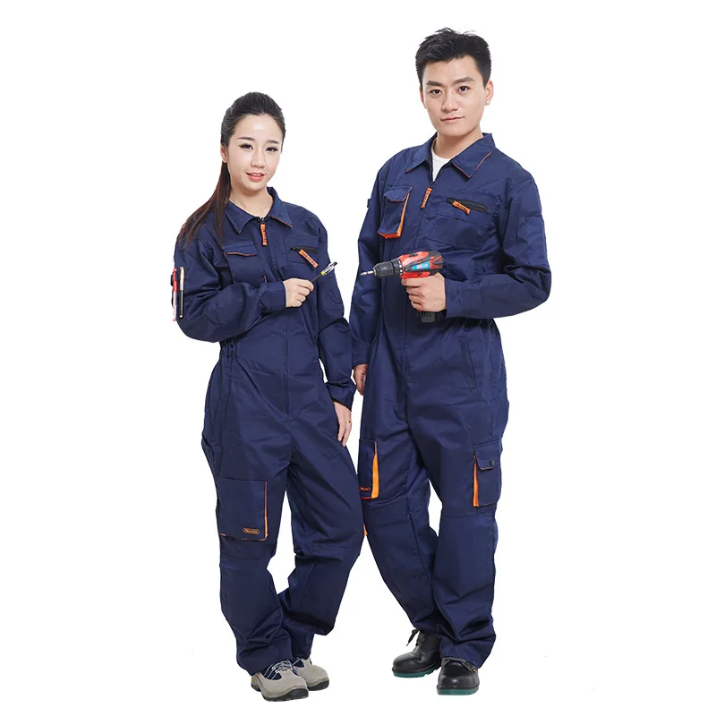 Thickened wear-resistant workshop clothing Large zipper pocket Workwear overalls set work Clothes Uniform Workwear