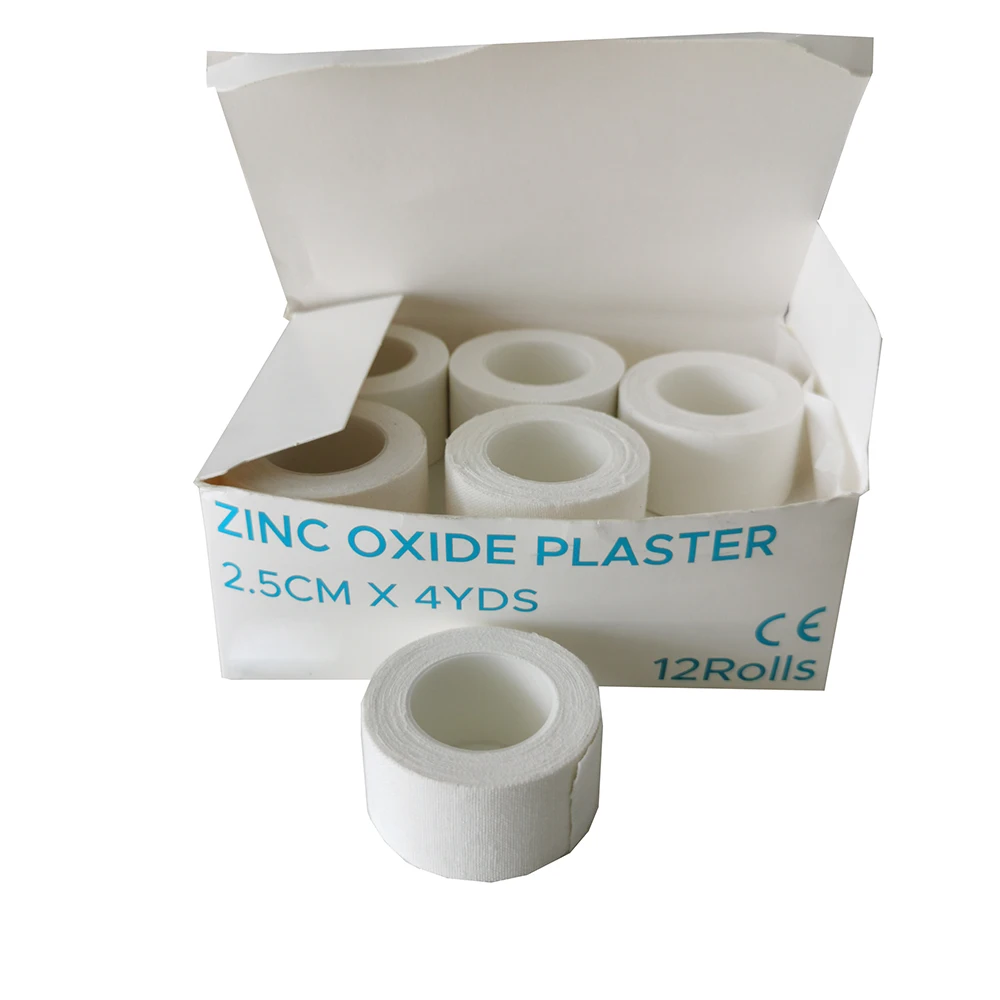 Direct Manufacture Zinc Oxide Adhesive Plaster Tape White Cotton/Skin Color with Plastic Cover