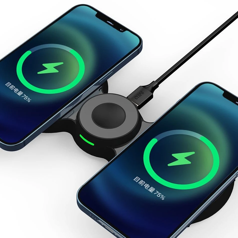  Новый продукт 15 Вт Беспроводное зарядное устройство 3 в 1 для Huawei Apple Watch на плоской подошве