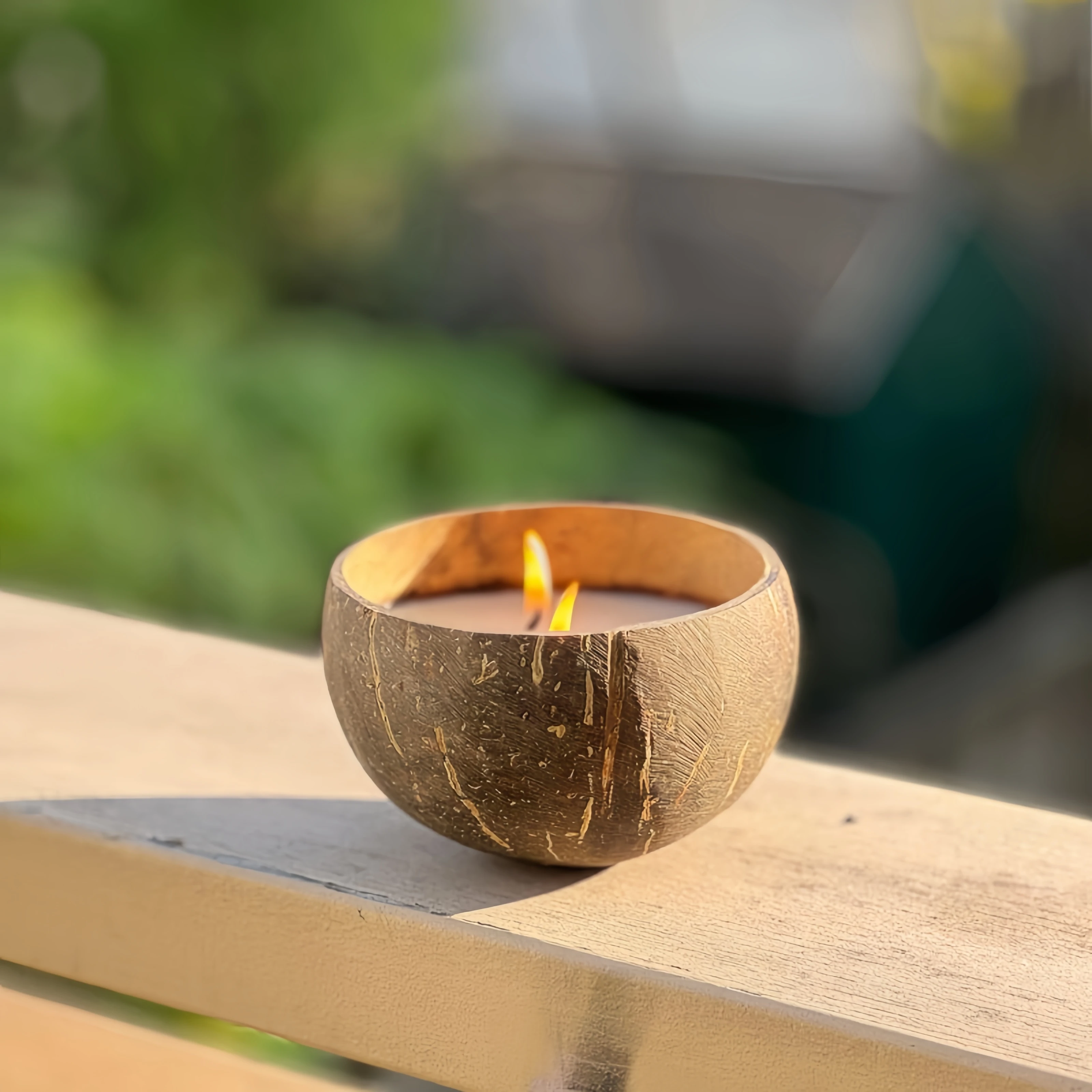 Wholesale Factory Price Eco Friendly Polished Natural Coconut Bowl and Wooden Spoons Set Coconut Shell Candles Bowls
