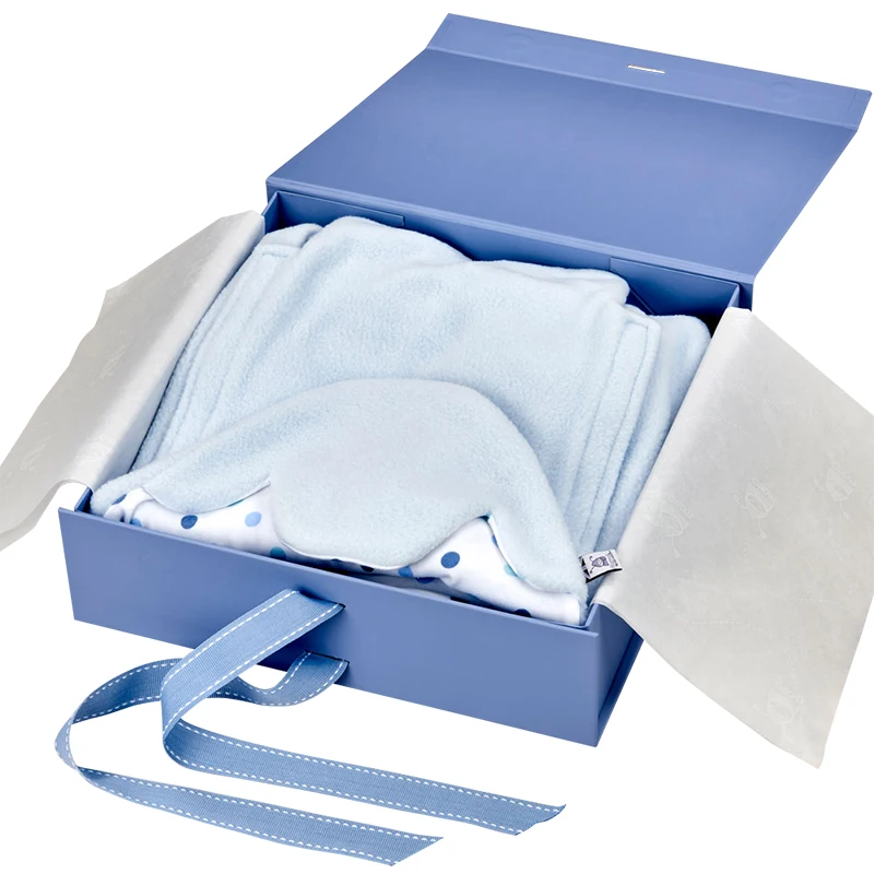 Custom Printing Logo Gold Elegent Ribbon Luxury Magnet Foldable Cardboard Baby Clothes Packaging Paper Gift Boxes