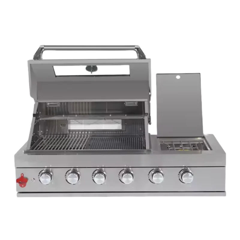 Professional 6 Burner Built In Gas Cooker With Oven And Grill For Restaurant Barbeque Outdoor Natural Gas Chicken Grills Machine