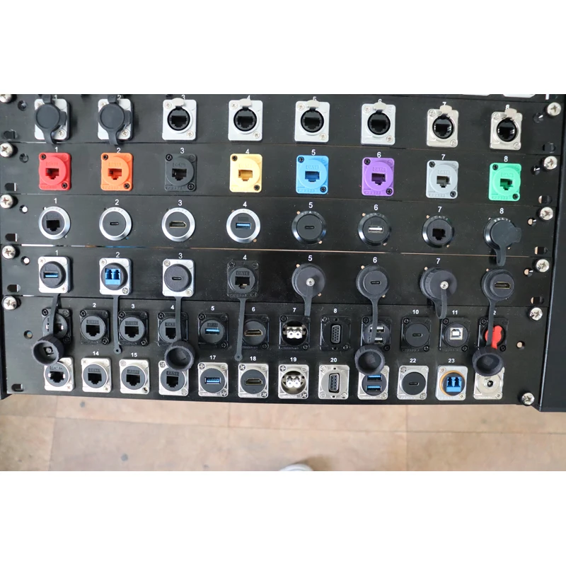 D Type USB3.0 OEM Custom Waterproof Audio & Video Socket for 19 Panel Mount Chassis Connector