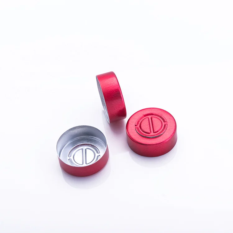 High Quality 13mm 20mm 32mm Silver Golden Customized Color Tear Off Cap Aluminium Foil Cap For Injection Molded Seal Glass Vial