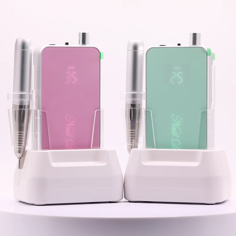 Portable Nail Drill Professional High Quality Manicure Pedicure Polisher Brushless Custom Strong 35000RPM Efile Pink Nail Drill