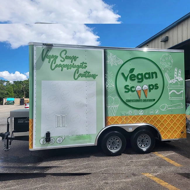 2021 New Style Milk Tea Luncheon Car Food Vending Cart Mini Food Trailer For Sale