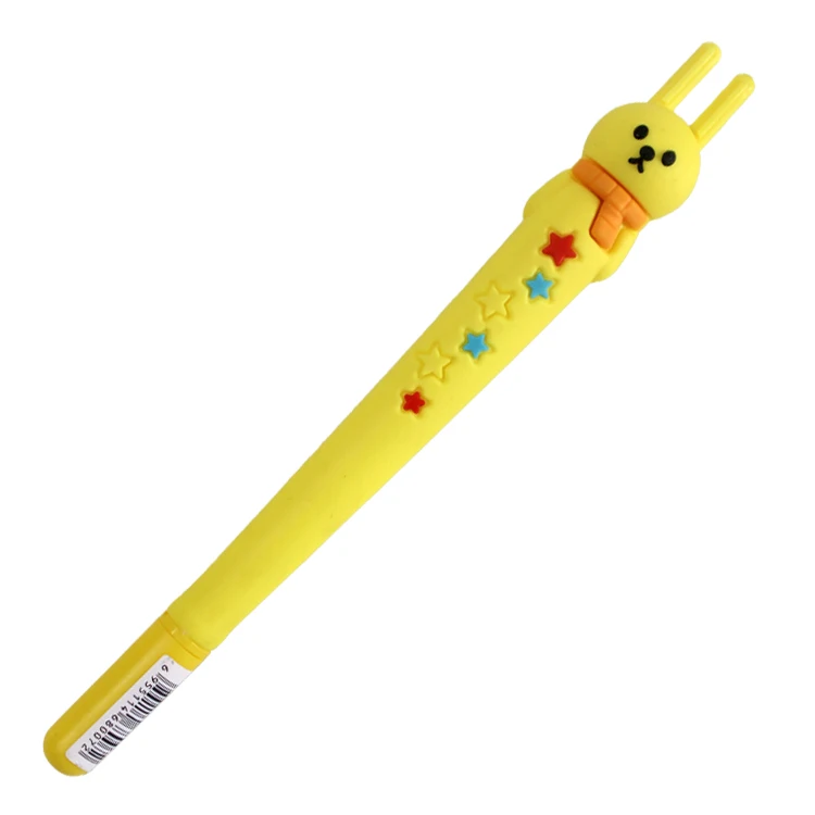 O&Q Cute cartoon Animal high quality   Hard silicone pen body   rabbit shape gel ink pens with replaceable refill