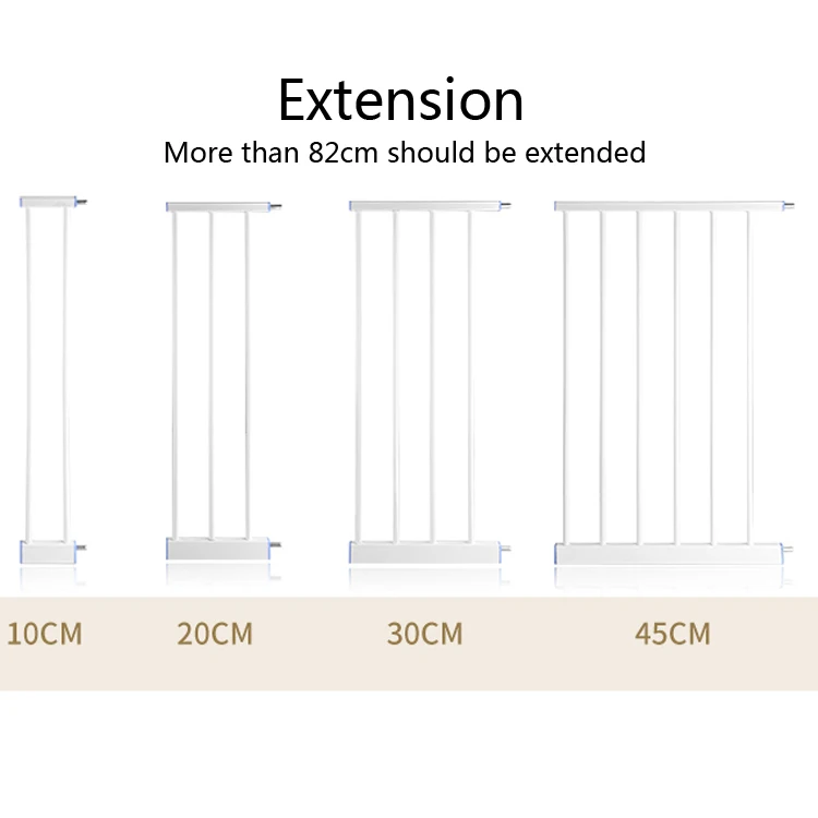 Safety baby gate for gate way 75cm to 82cm with auto door lock function white