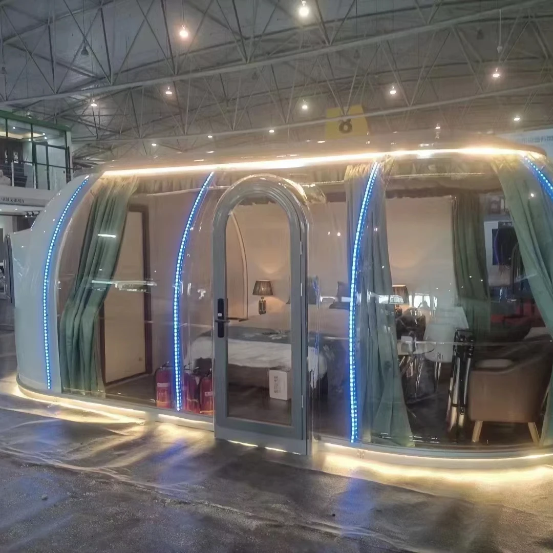 Container House 3x8m Igloo Clear PC Dome house Modular hotel Camping Tent Waterproof living Party Wedding tent