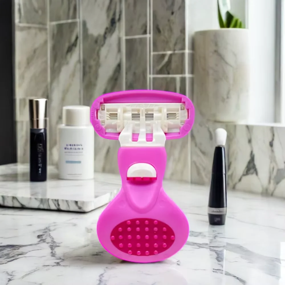 Лидер продаж, Женская портативная бритва с тройным лезвием из нержавеющей стали для безопасного бритья тела и лица