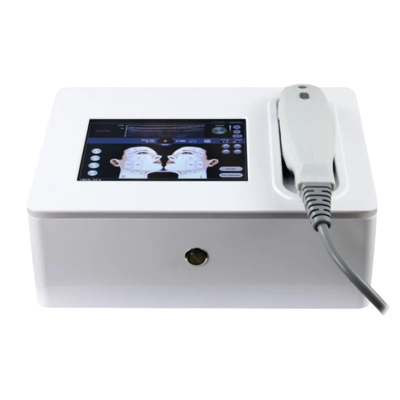 Mini facial lifting wrinkle removal hifu beauty device  with 7 optional cartridges for spa and clinic