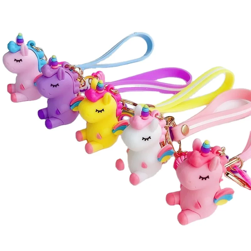 
Wholesale manufacturer custom unicorn cheap soft rubber pvc keychains cartoon designer keychain 3D pvc custom logo key chains 