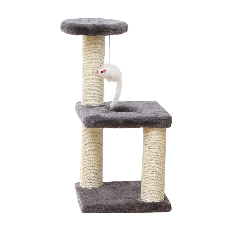 Modern Wooden Cat Tree Juguetes Para Gatos Sisal Wood Scratcher Furniture Cat Tree Small Simple