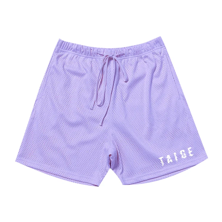 New Solid Colors Mesh Polyester Exercise Quick Dry Men Shorts