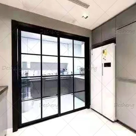 High Quality Exterior Patio Doors Aluminum Glass Light Steel Swing Iron French Doors