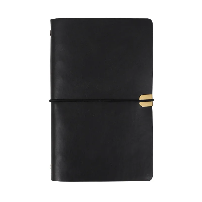 A5 A6 B5 custom logo PU leather business spiral 6 ring folder portfolio binder journal budget notebook planner with elastic band