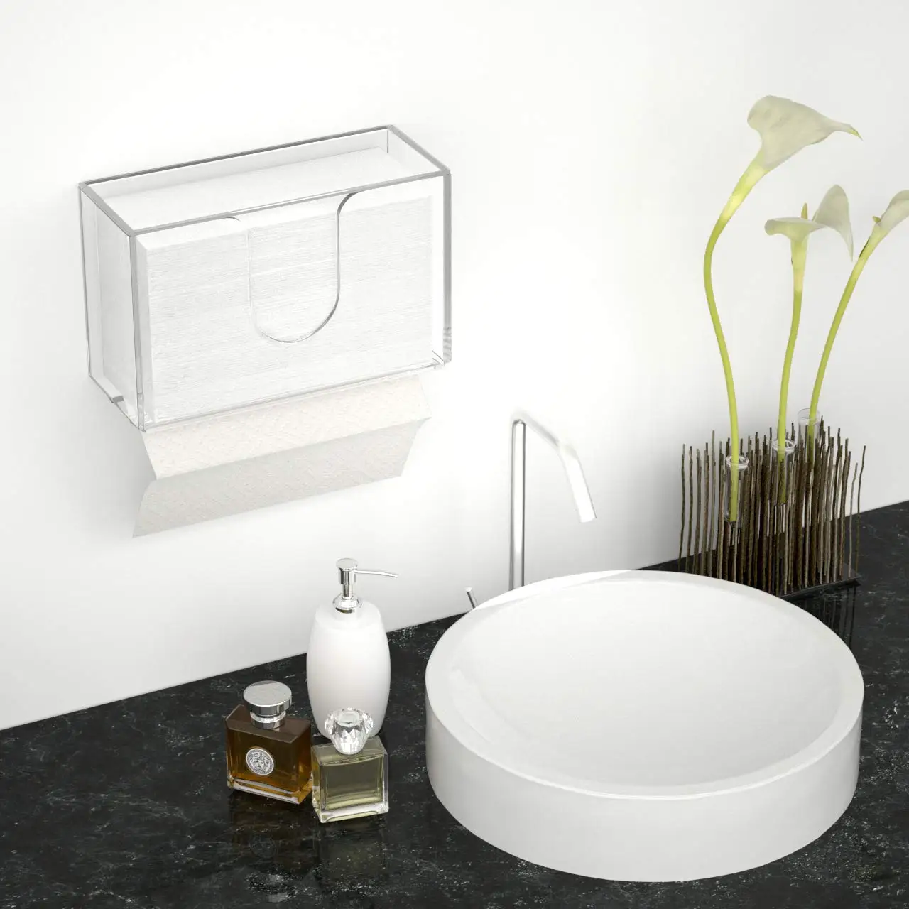 Acrylic Paper Towel Dispenser Wall Mount for Multi-Fold Paper Towel,C-Fold, Zfold, Tri fold Hand Towel Holder Commercial