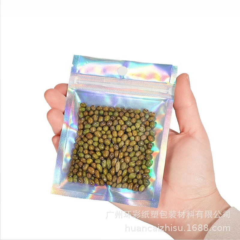 Wholesale 50/100 pcs Laser bags zipper zip lock pack bags for croc shoe charms set