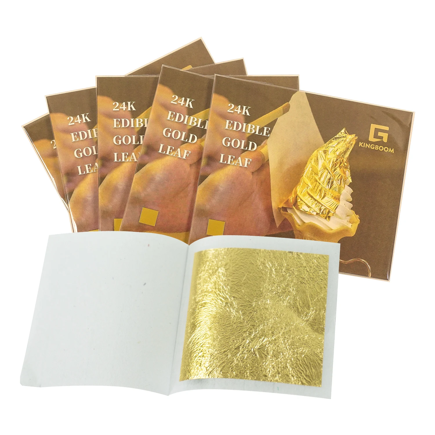 24k edible gold leaf 8*8cm Edible pure metal foil gold leaf sheets