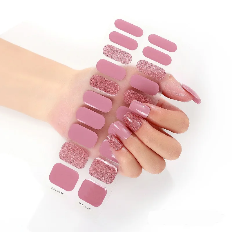 High Quality Beautiful Appearance Full Wraps Semicured Uv Gel Nail Sticker