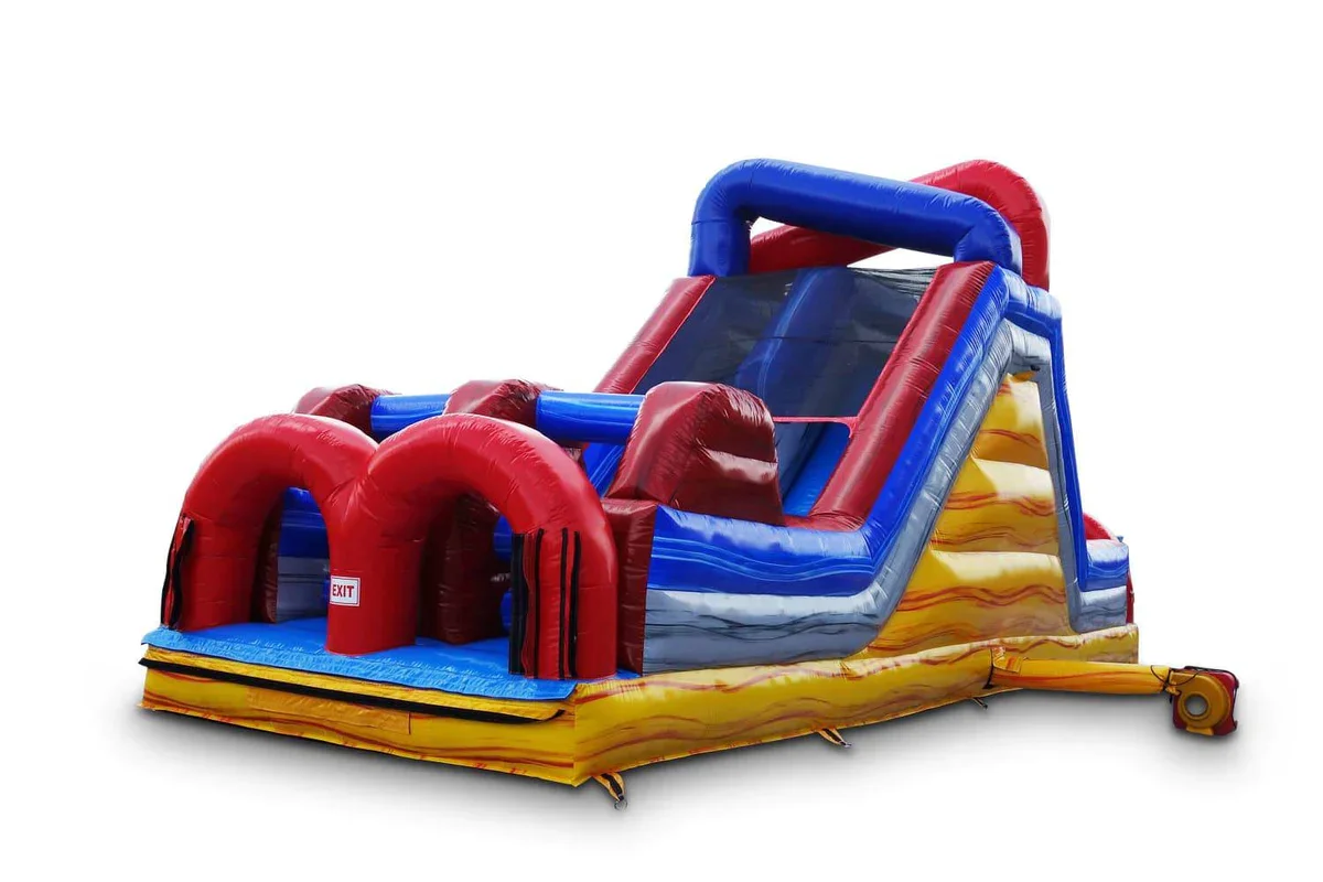 35ft Inflatable Water Slide Obstacle Course for Kids and adults outdoor inflatable games