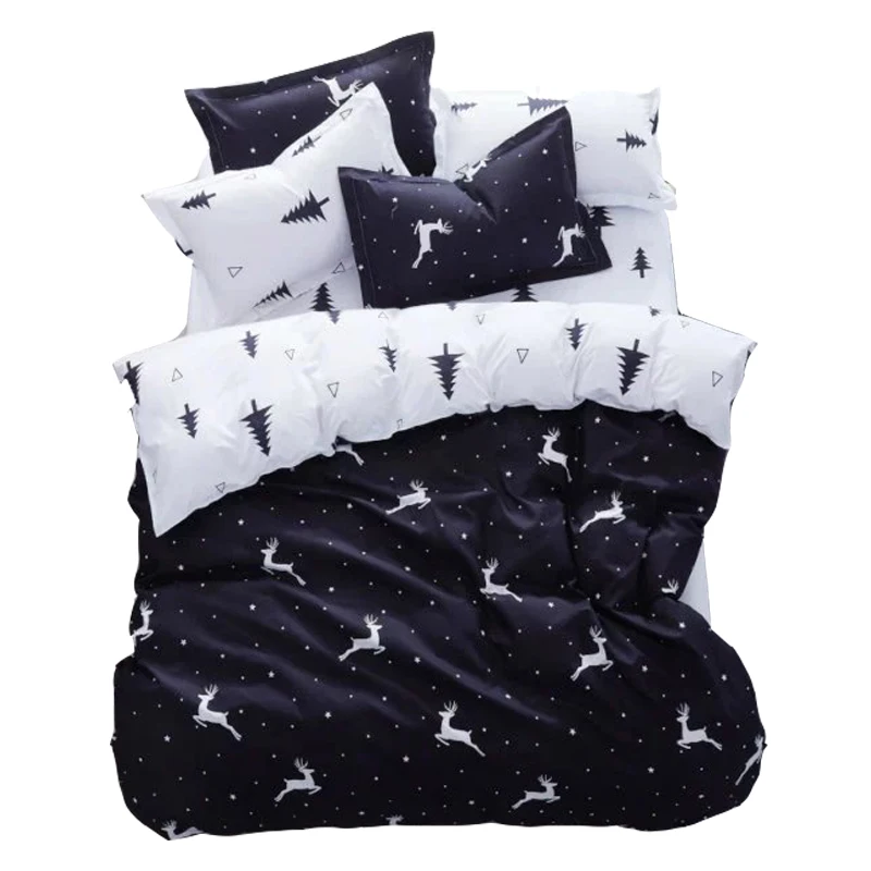 
Good quality disperse deer printed bed sheet bedding set, duvet cover set 