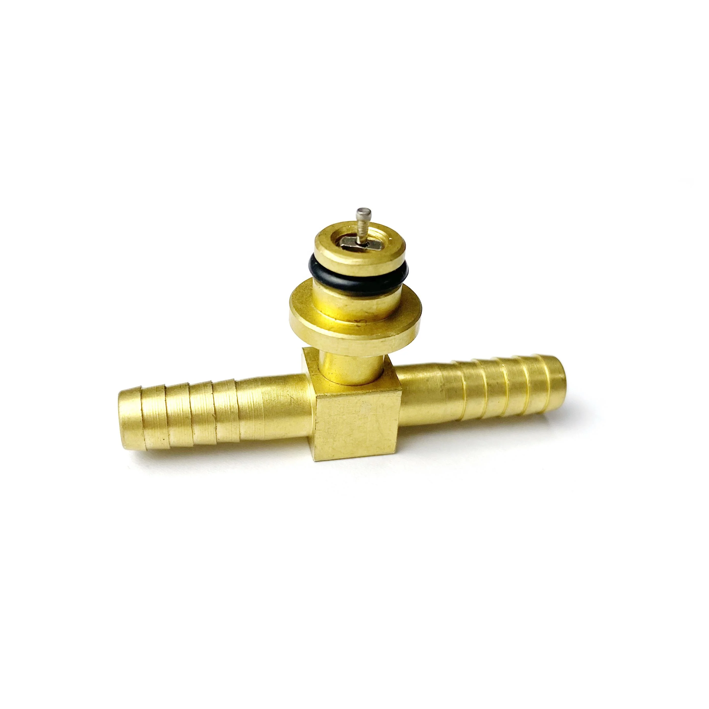  Manual Brass Stem Flojet pump brass fitting 1/4 barb offset tee CO2 with check