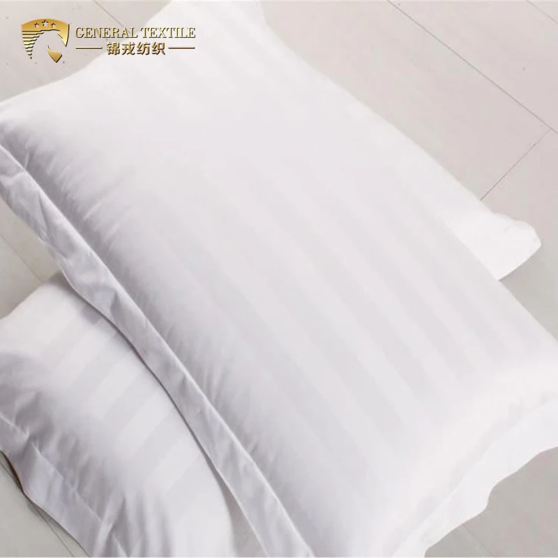 40S 3cm stripe bleached white 100% cotton queen size bed sheet set