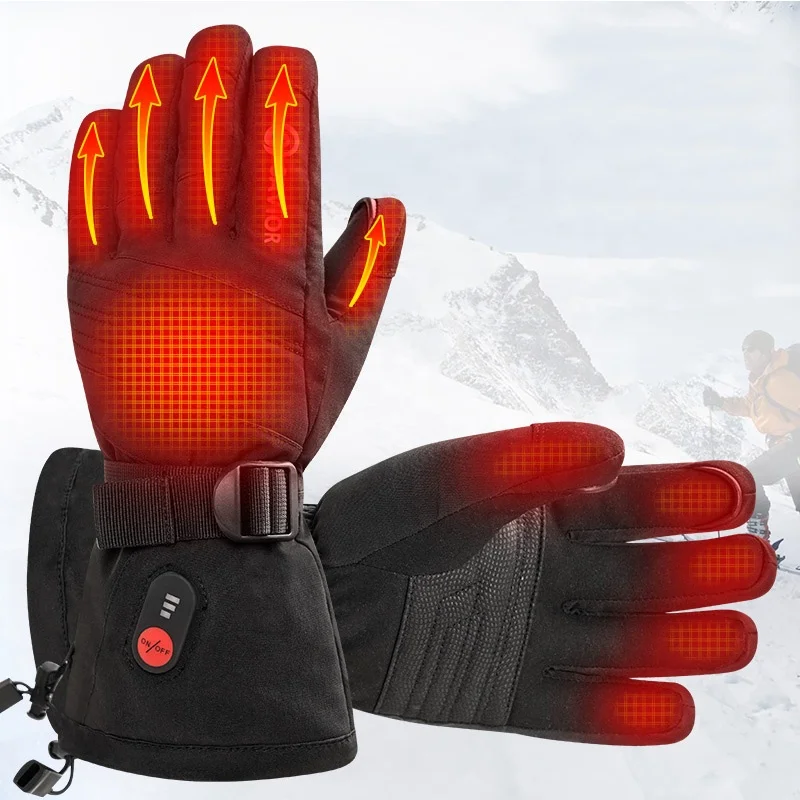 SAVIOR Unisex Waterproof Fast Heating Hand Warmer Electric Heated Gloves With Battery for Skiing Hiking