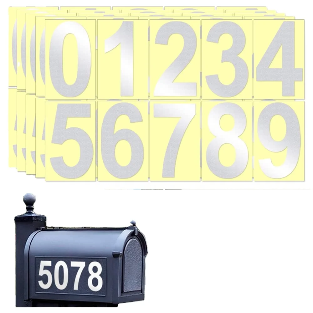 3 inch Self Adhesive 0-9 Vinyl Number waterproof residence mailbox numbers stickers reflective sticker mailbox  stickers