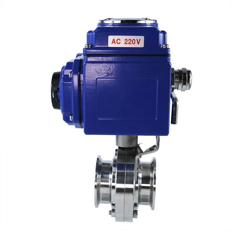 OGV Stainless Steel Sanitary Tri Clamp Motorized Butterfly Valve