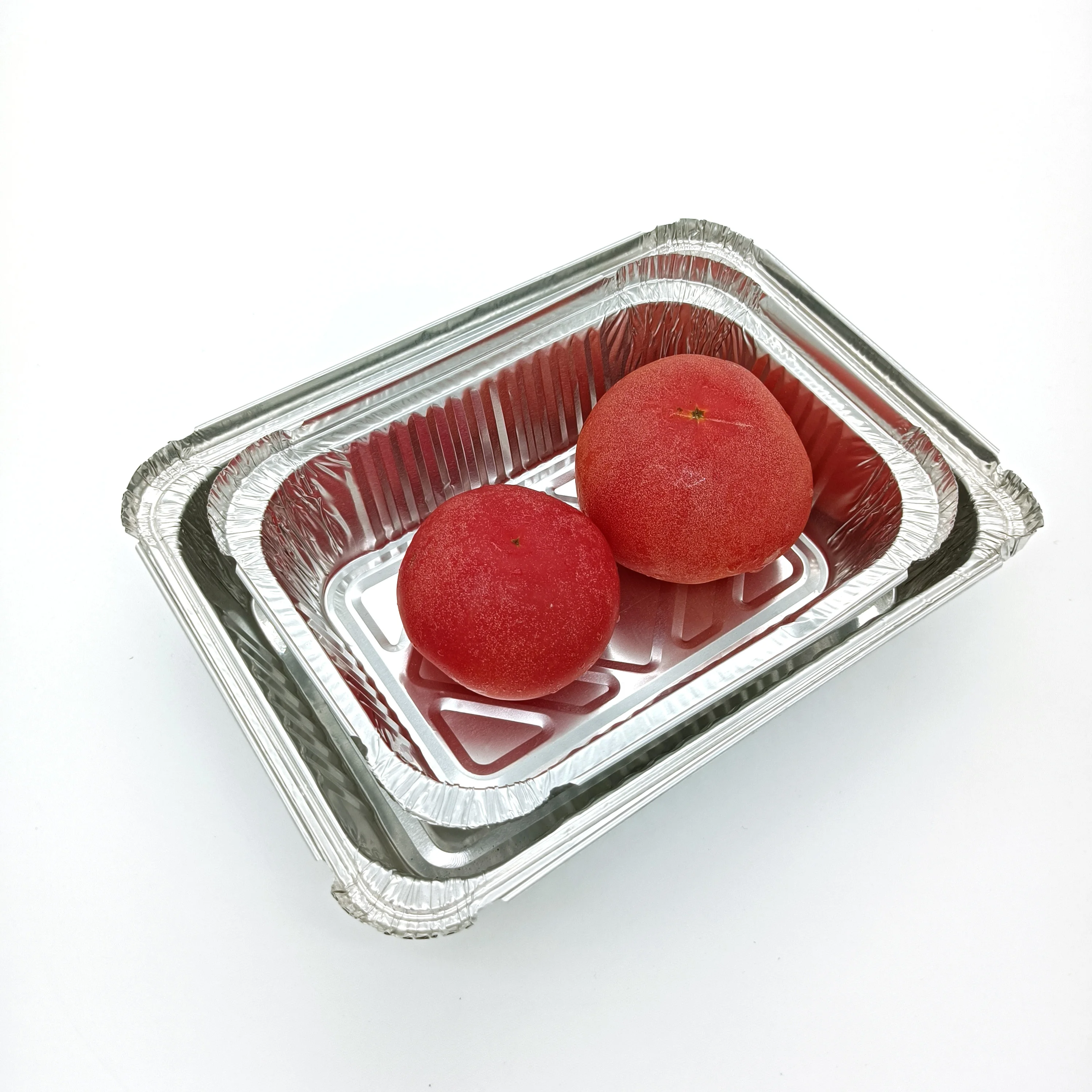 Wholesale takeout shallow muffin baking cup cake pans disposable aluminium foil soup cups tray with divider and clear lid