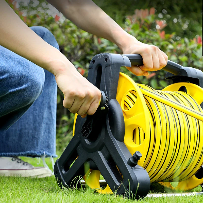 2024 New Arrive Portable Garden Hose Reel Plastic Hose Reel Rack For Watering Irrigation
