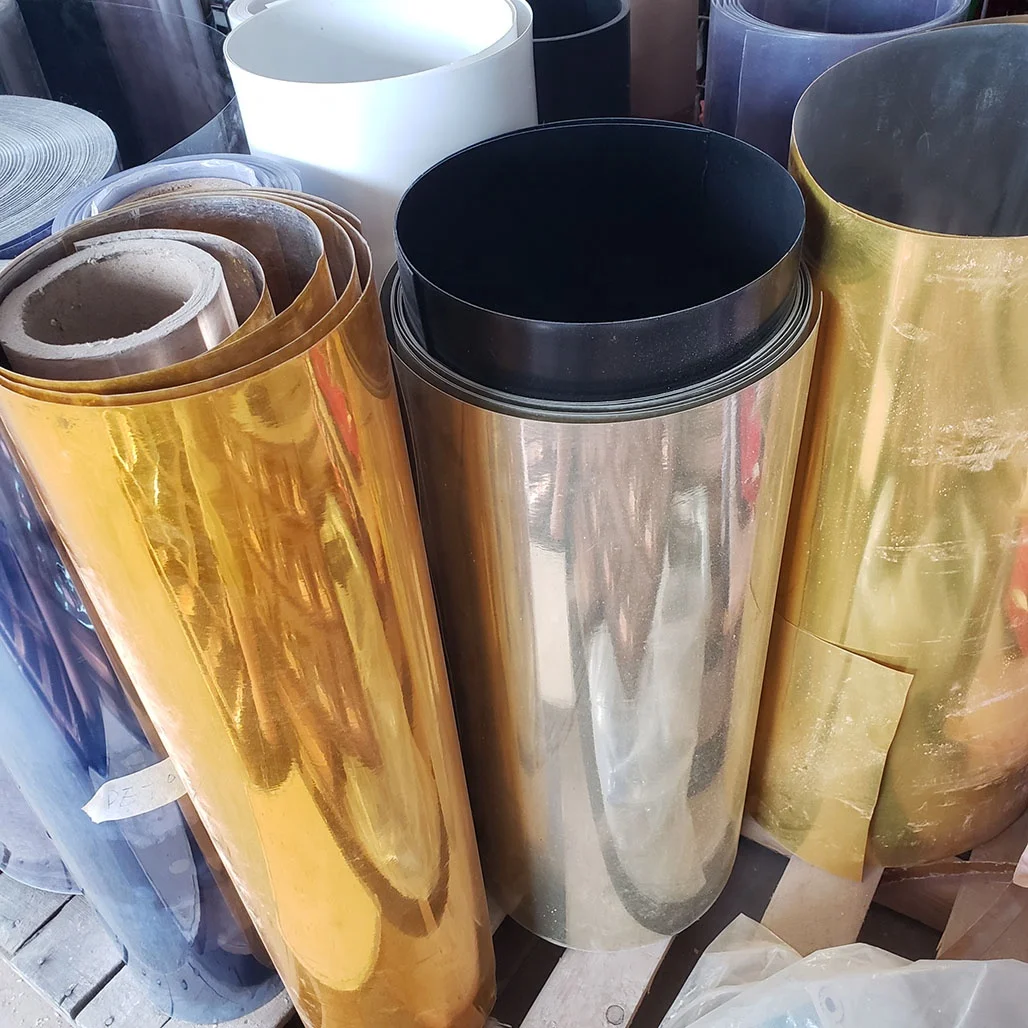 golden PET plastic sheet silvery PVC plastic sheet gold PC plastic sheet for thermoforming