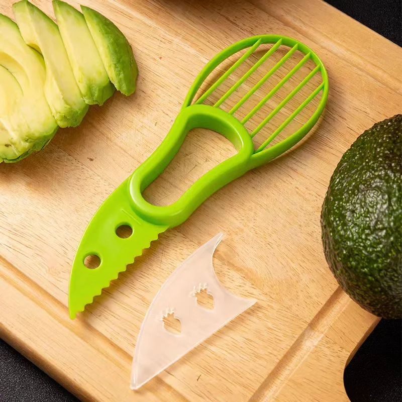 Multi-functional Kitchen Accessories Fruit Tools Avocado Cutter Peeler 3 in 1 Avocado Slicer With Cover