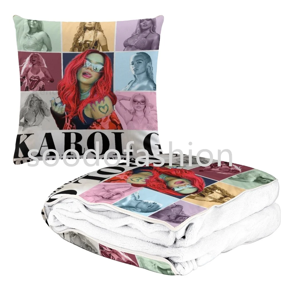 2024 Popular Karol g manana sera bonito bichota season blanket pillow 2 in 1 soft pillow blankets for home office car
