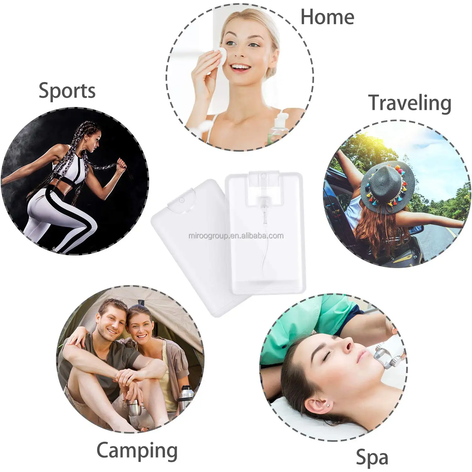 Pocket 20ml PP credit card hand sanitizer spray bottle empty credit card perfume bottle with spray cap